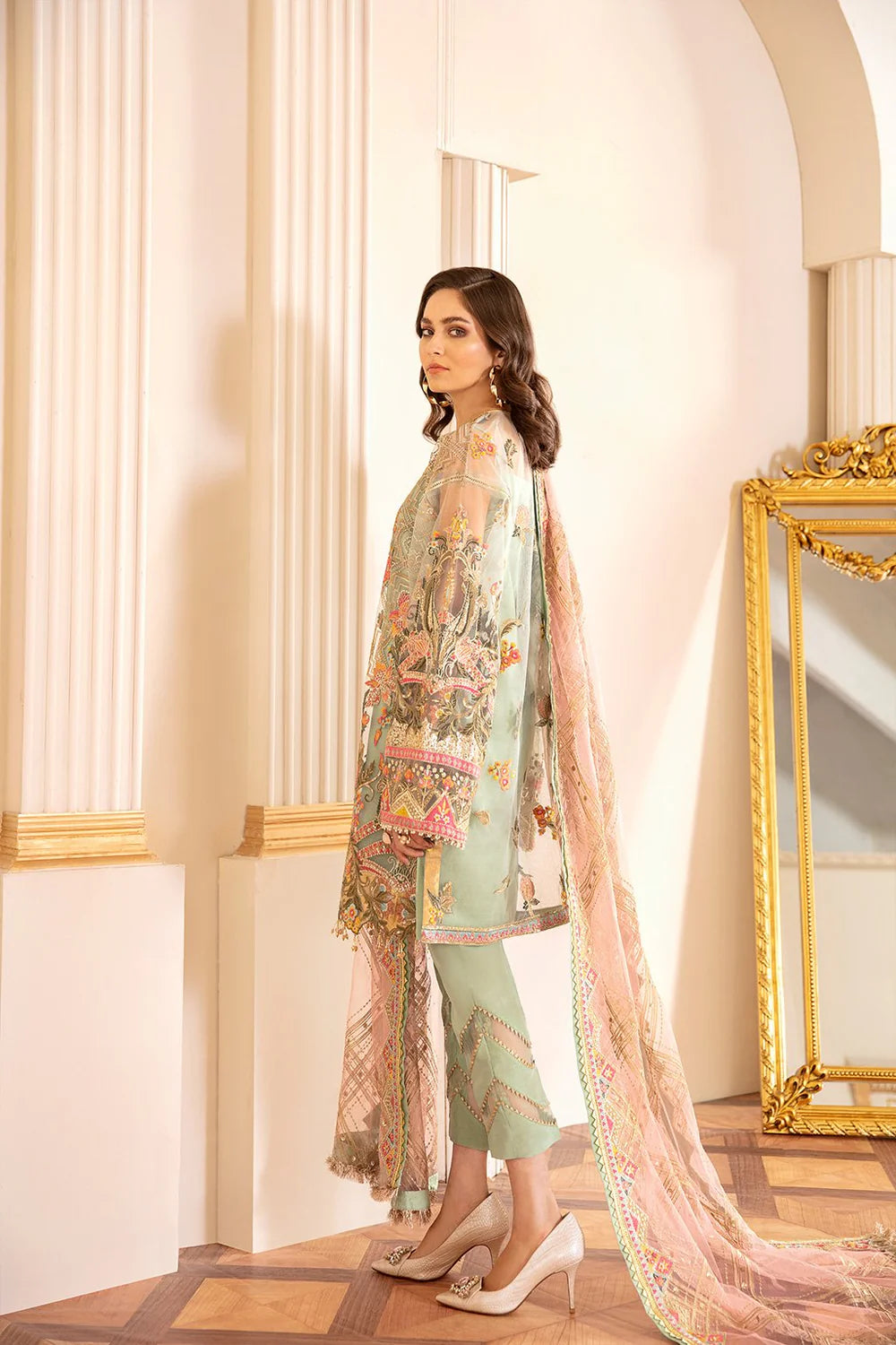 EMBROIDERED NET CH07-01 UNSTITCHED