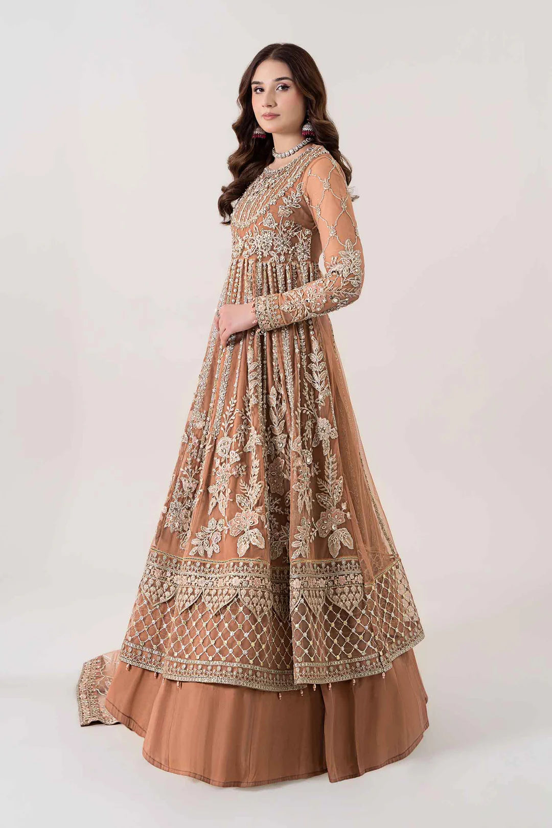 3 Piece Embroidered Net Suit | BDS-2804