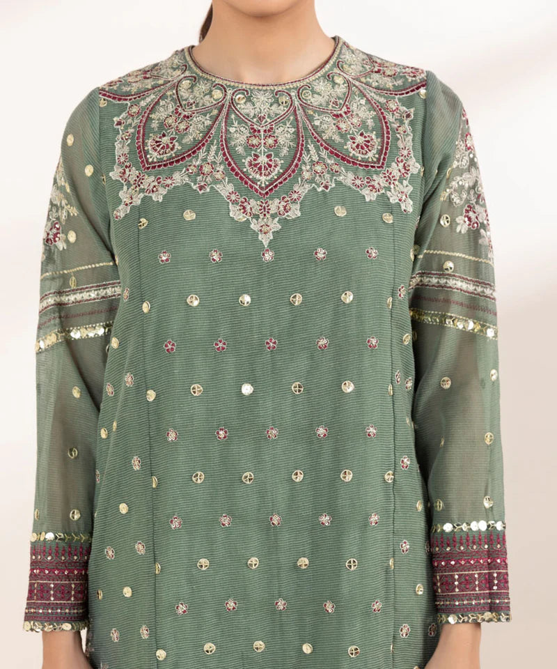 3 PIECE - EMBROIDERED KARANDI SUIT
