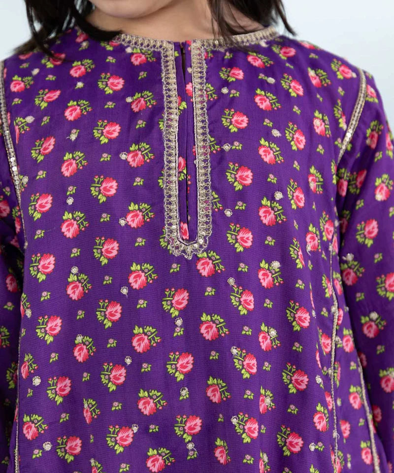 2 PIECE - EMBROIDERED RAW SILK SUIT