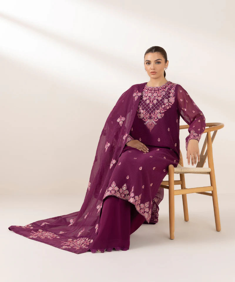 3 PIECE - EMBROIDERED KARANDI SUIT