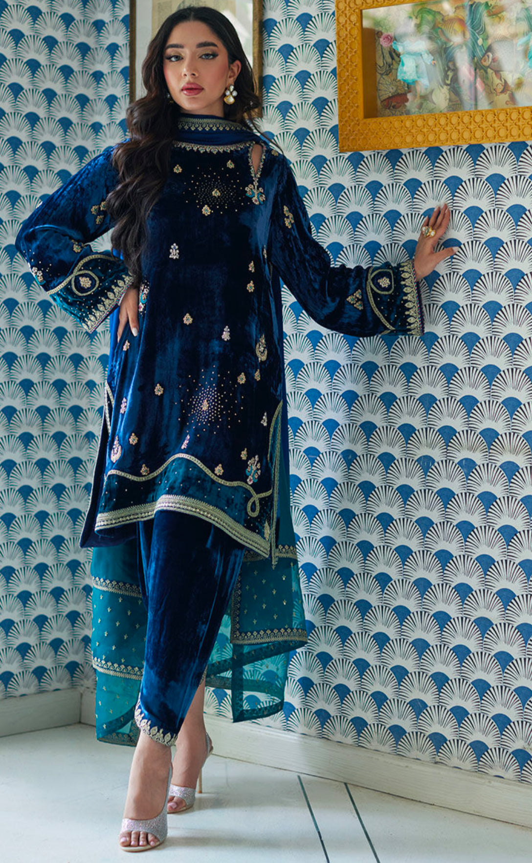 LUJAIN NAVY SHIRT AND DUPATTA