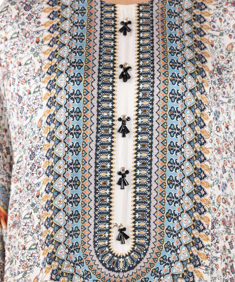 2 PIECE - EMBELLISHED SILK SUIT
