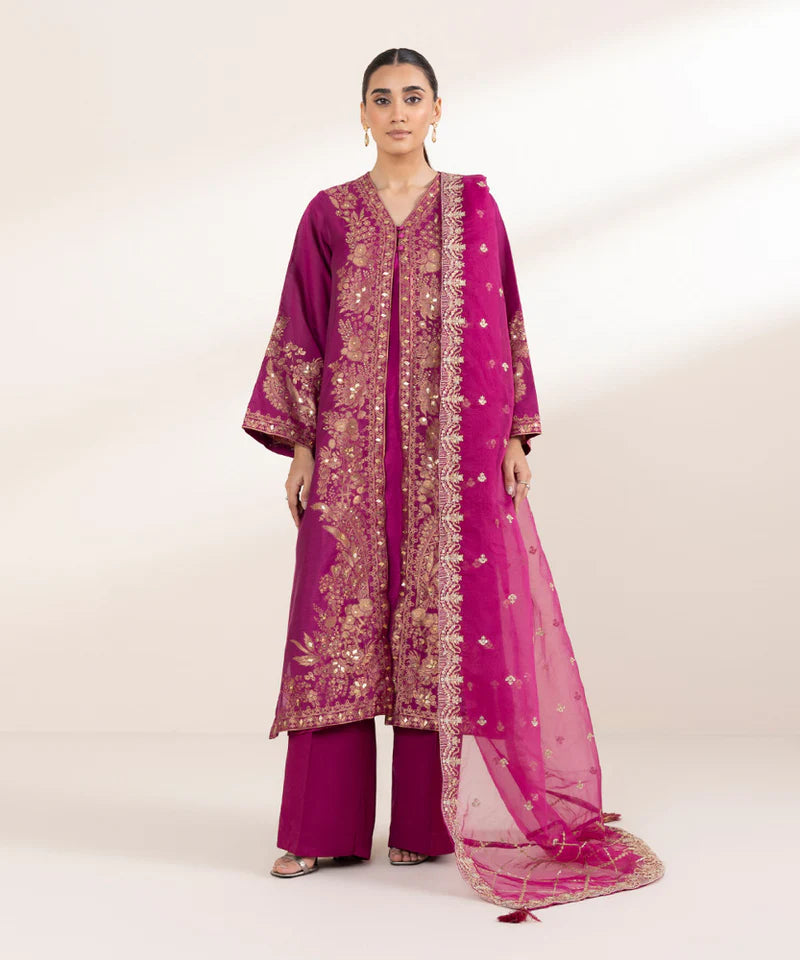 3 PIECE - EMBELLISHED JACQUARD SUIT