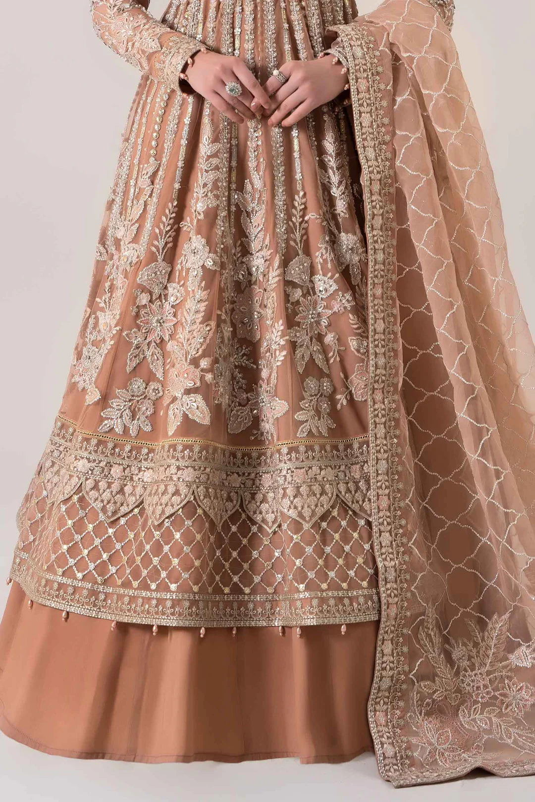 3 Piece Embroidered Net Suit | BDS-2804