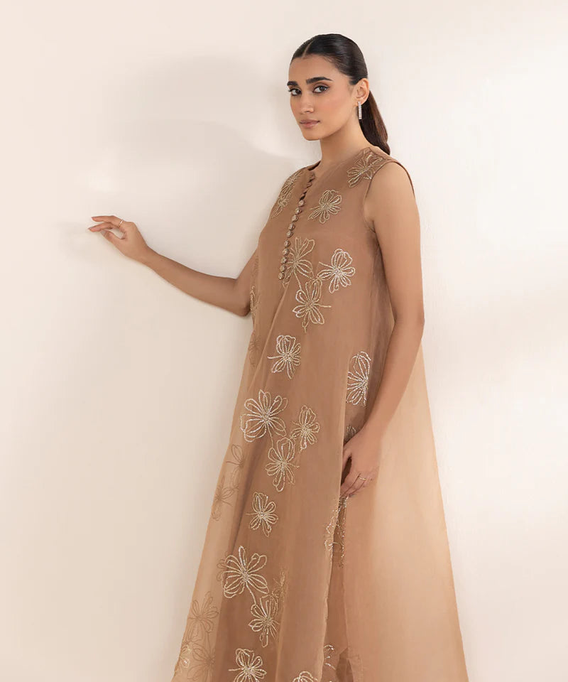 2 PIECE - EMBROIDERED ORGANZA SUIT