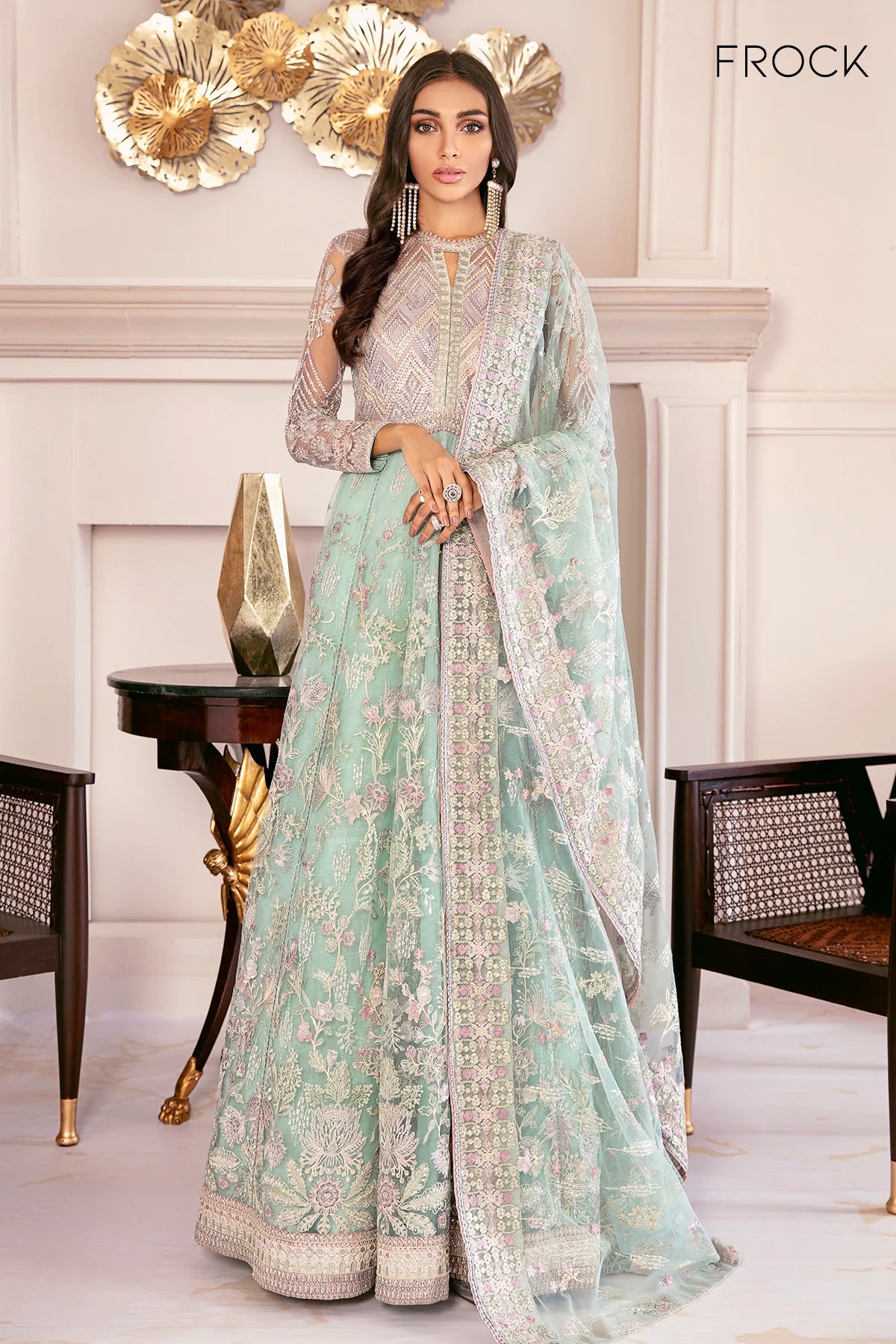 EMBROIDERED NET CH08-10 UNSTITCHED