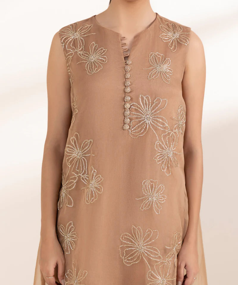2 PIECE - EMBROIDERED ORGANZA SUIT
