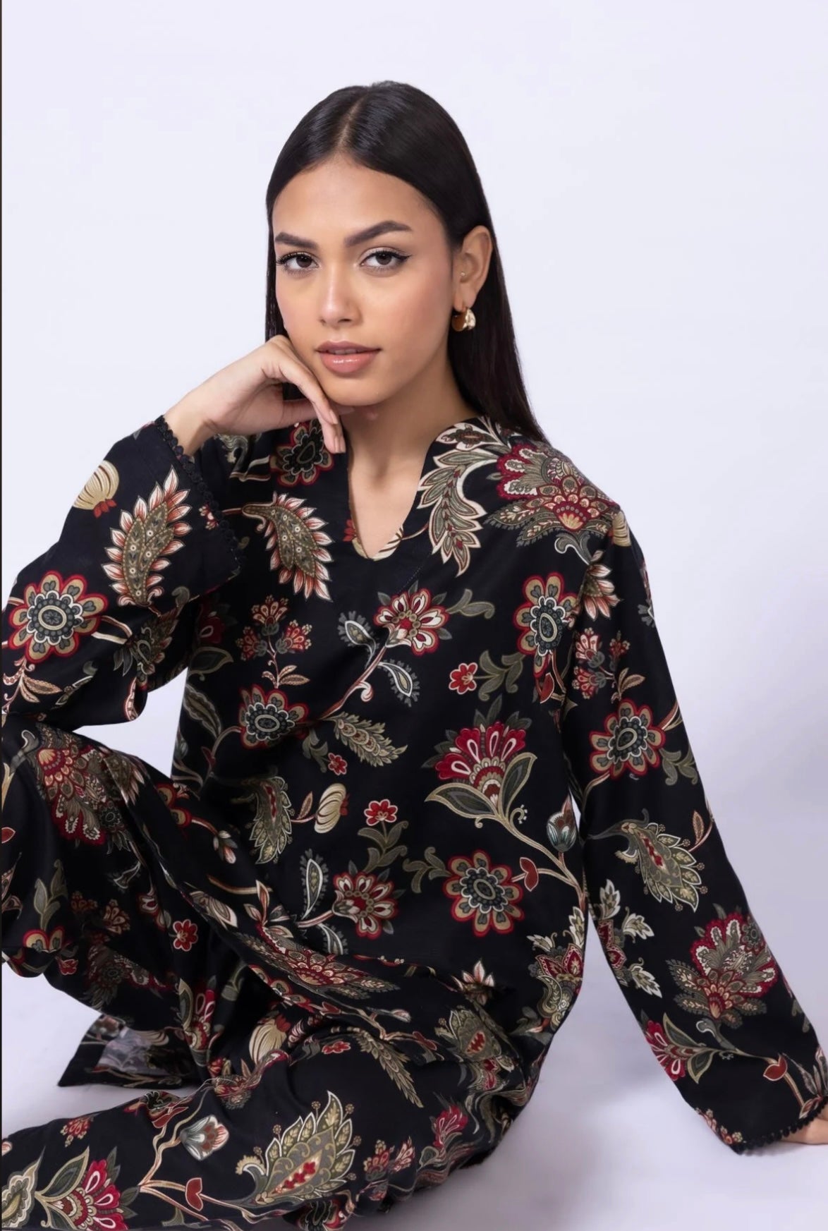 Printed khaddar Kurta