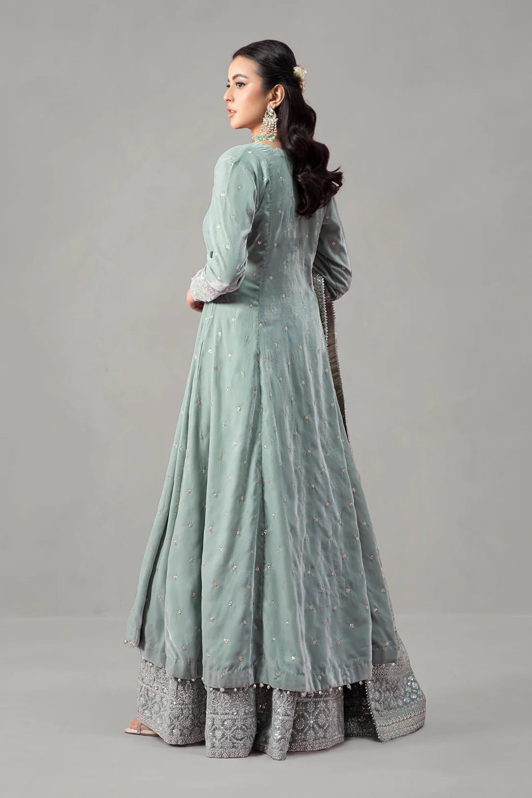 3 Piece Embroidered Velvet Suit | SF-W24-12