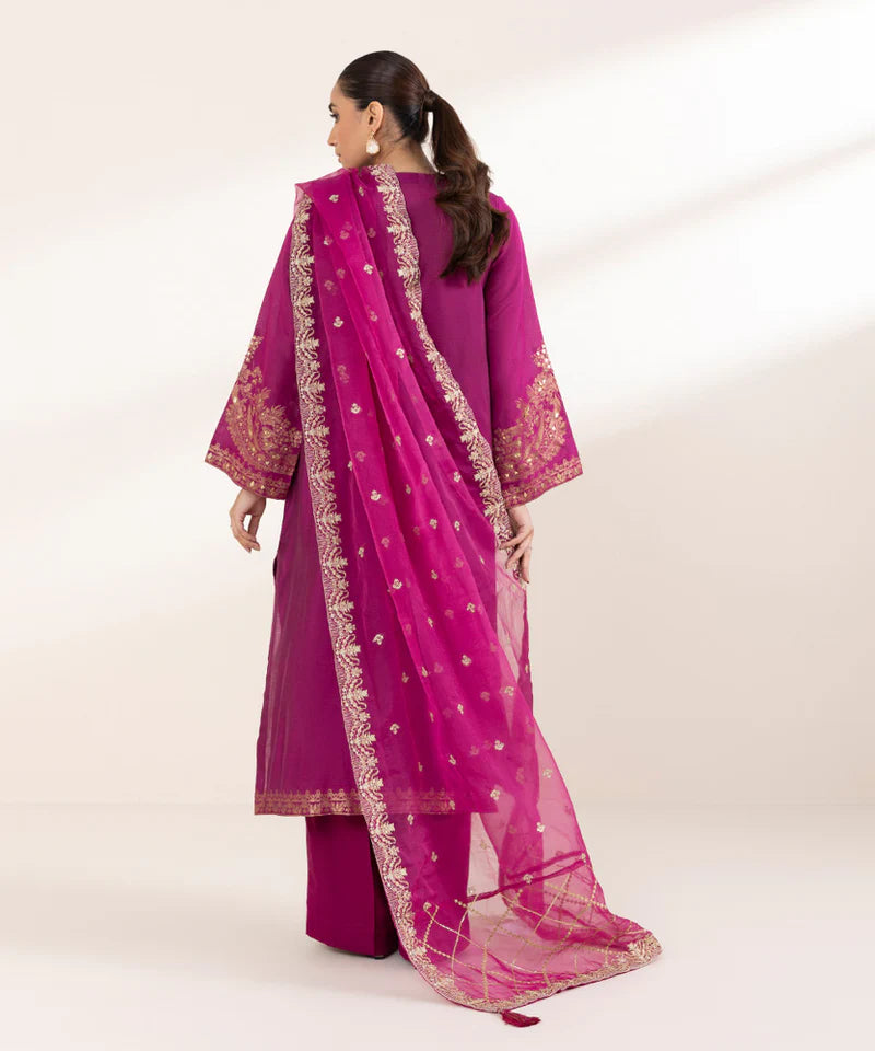 3 PIECE - EMBELLISHED JACQUARD SUIT