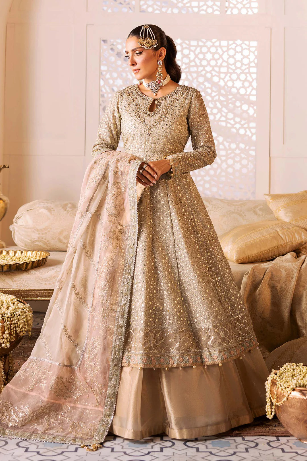 3 Piece Embroidered Organza Suit | SF-W24-07