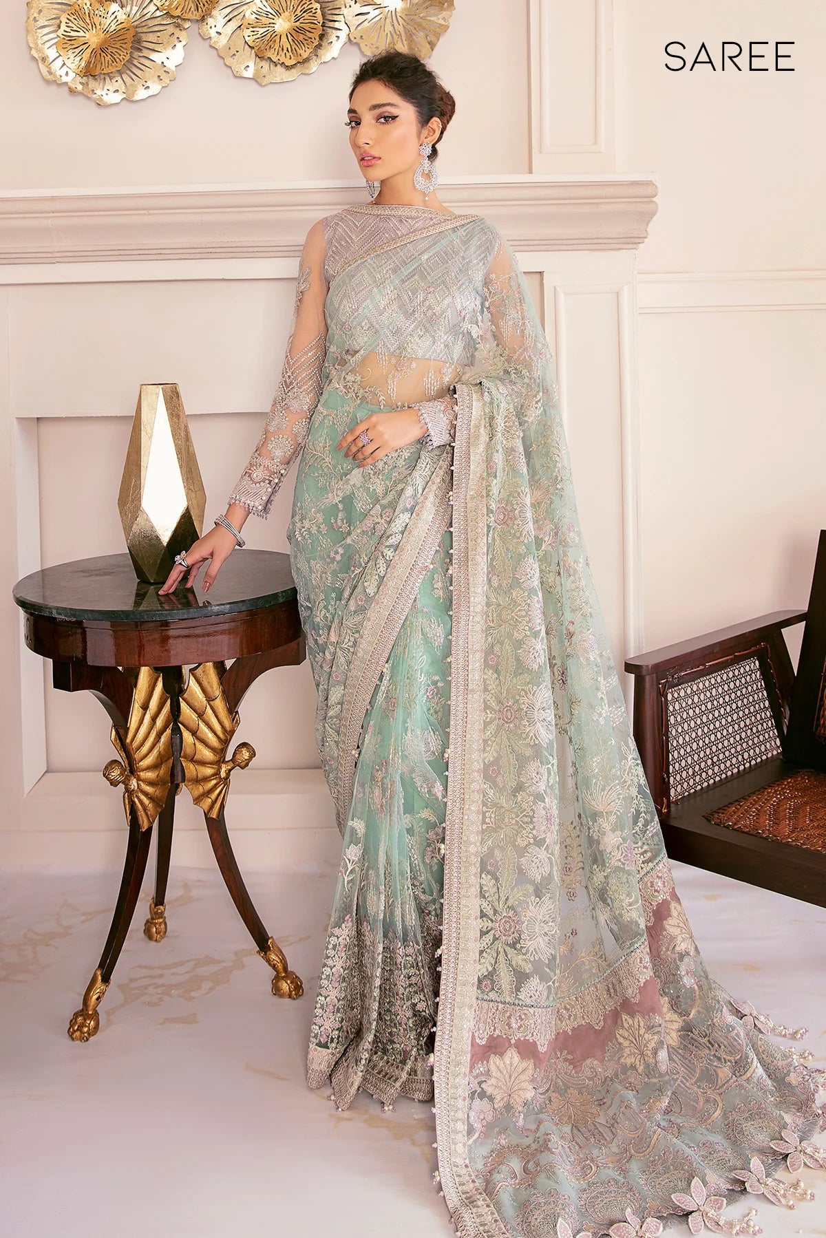 EMBROIDERED NET CH08-10 UNSTITCHED