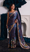 ALIXIA CHARMUSE SAREE WITH VELVET BLOUSE