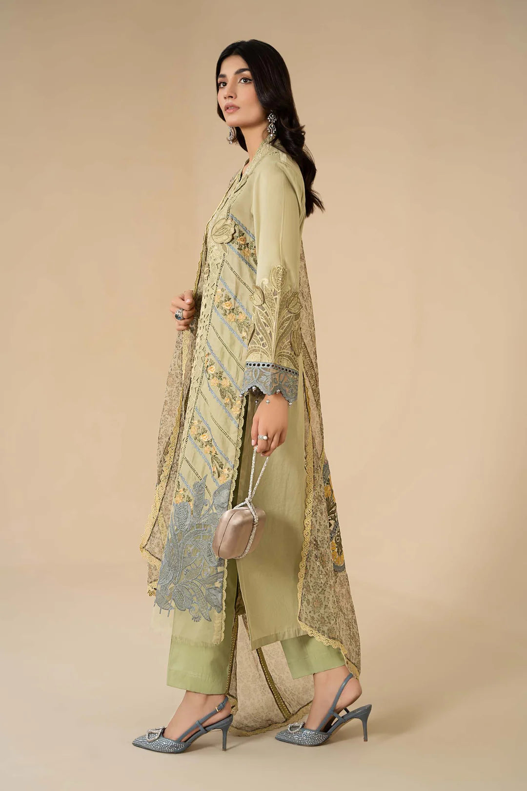Stitched 3 Piece Embroidered Lawn Suit