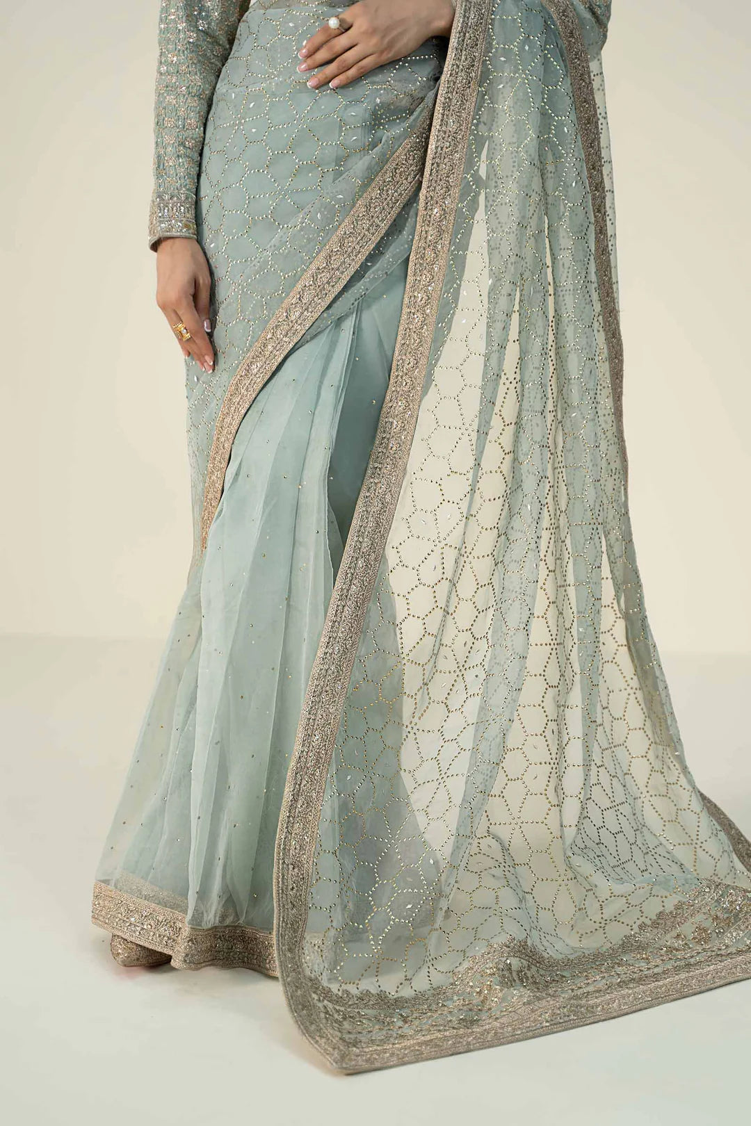 Embroidered Raw Silk Saree | SF-W24-15