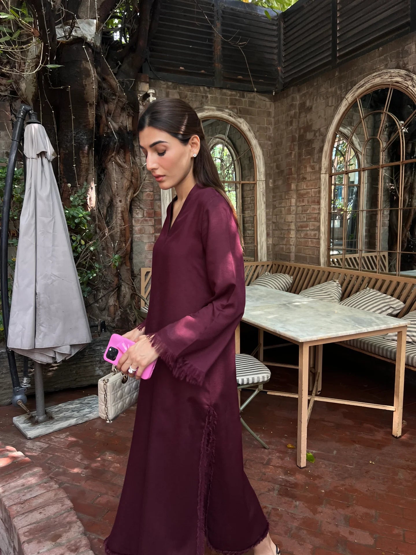 BURGUNDY DHAAGA SET