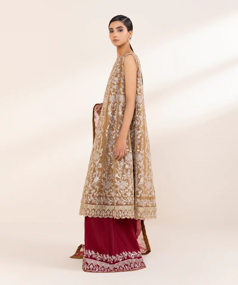 3 PIECE - EMBROIDERED ORGANZA SUIT