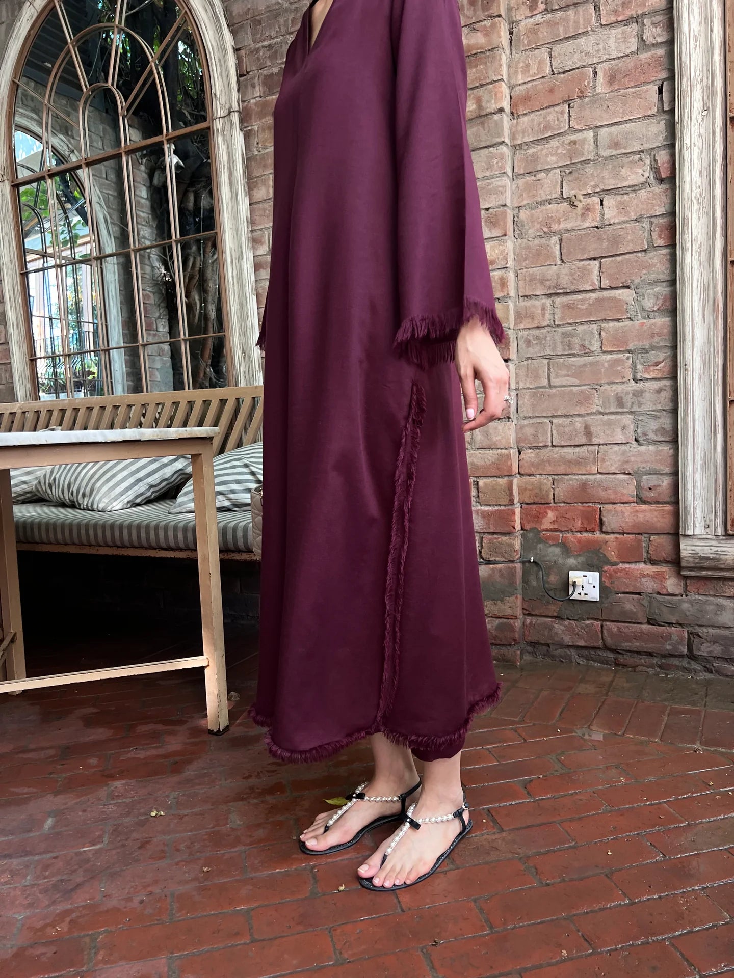 BURGUNDY DHAAGA SET