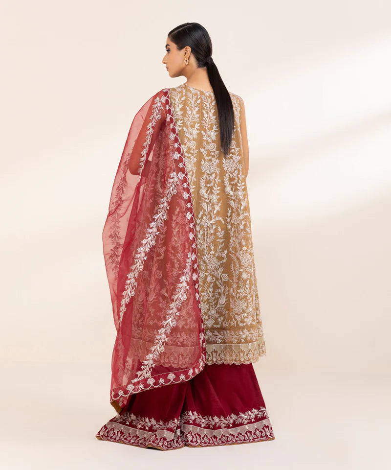 3 PIECE - EMBROIDERED ORGANZA SUIT