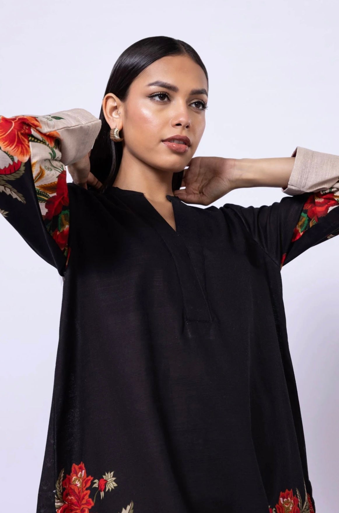Printed khaddar Kurta