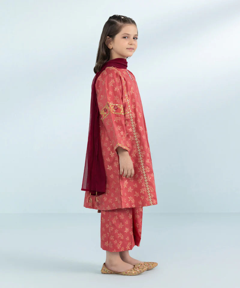 3 PIECE - EMBROIDERED JACQUARD SUIT