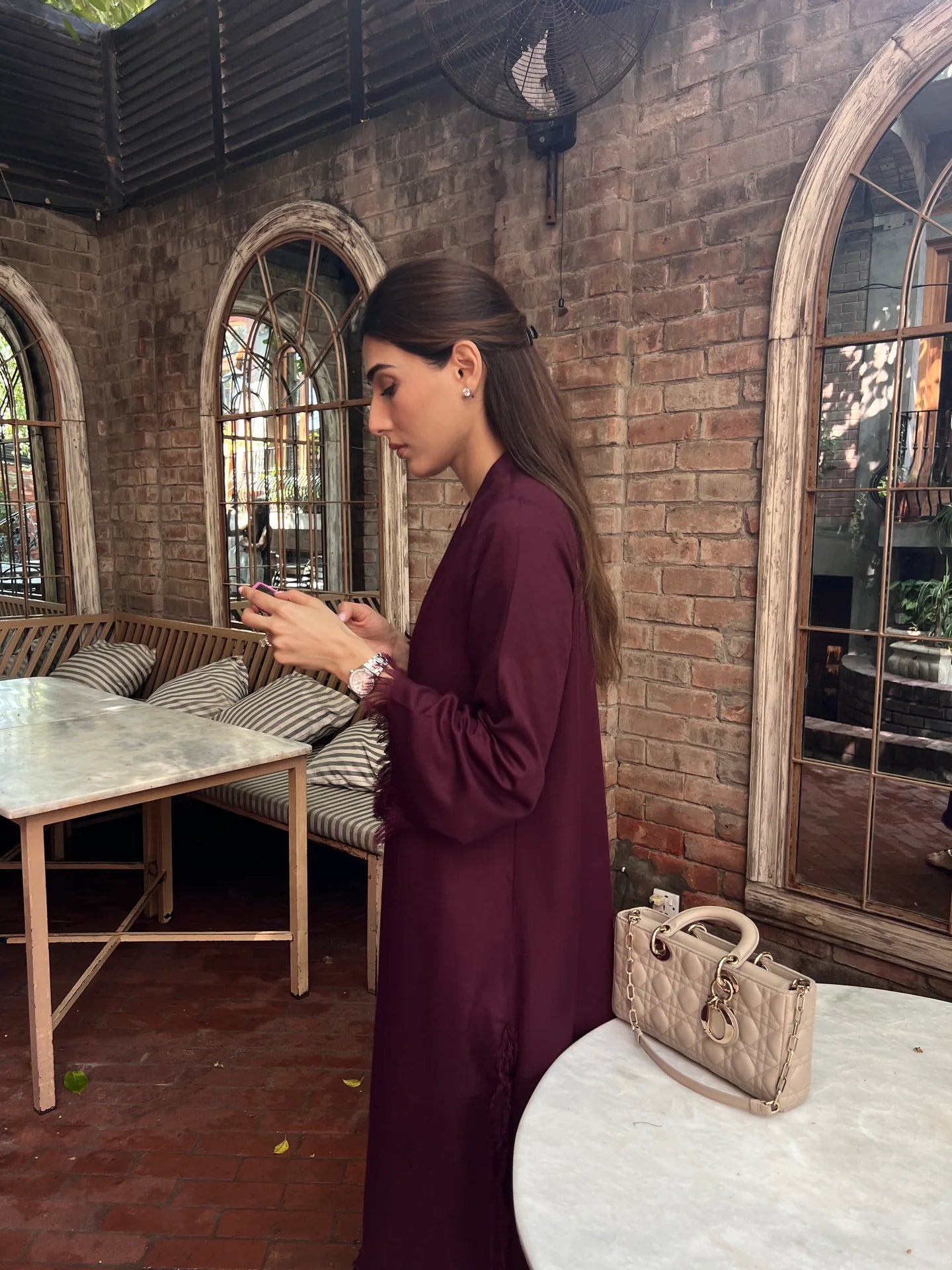 BURGUNDY DHAAGA SET