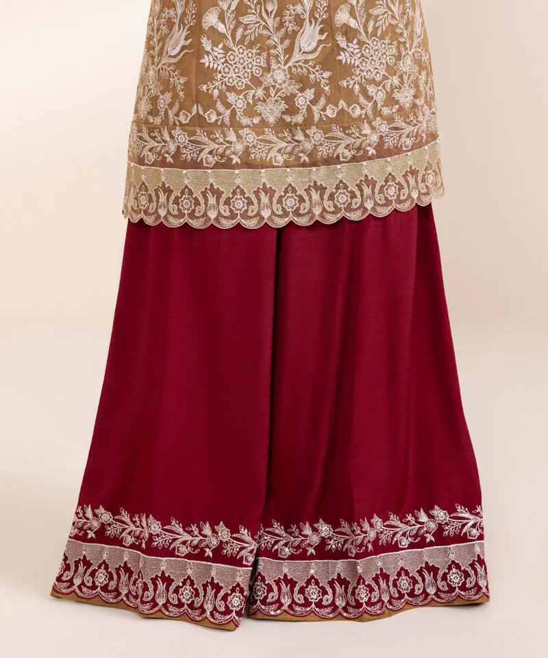 3 PIECE - EMBROIDERED ORGANZA SUIT