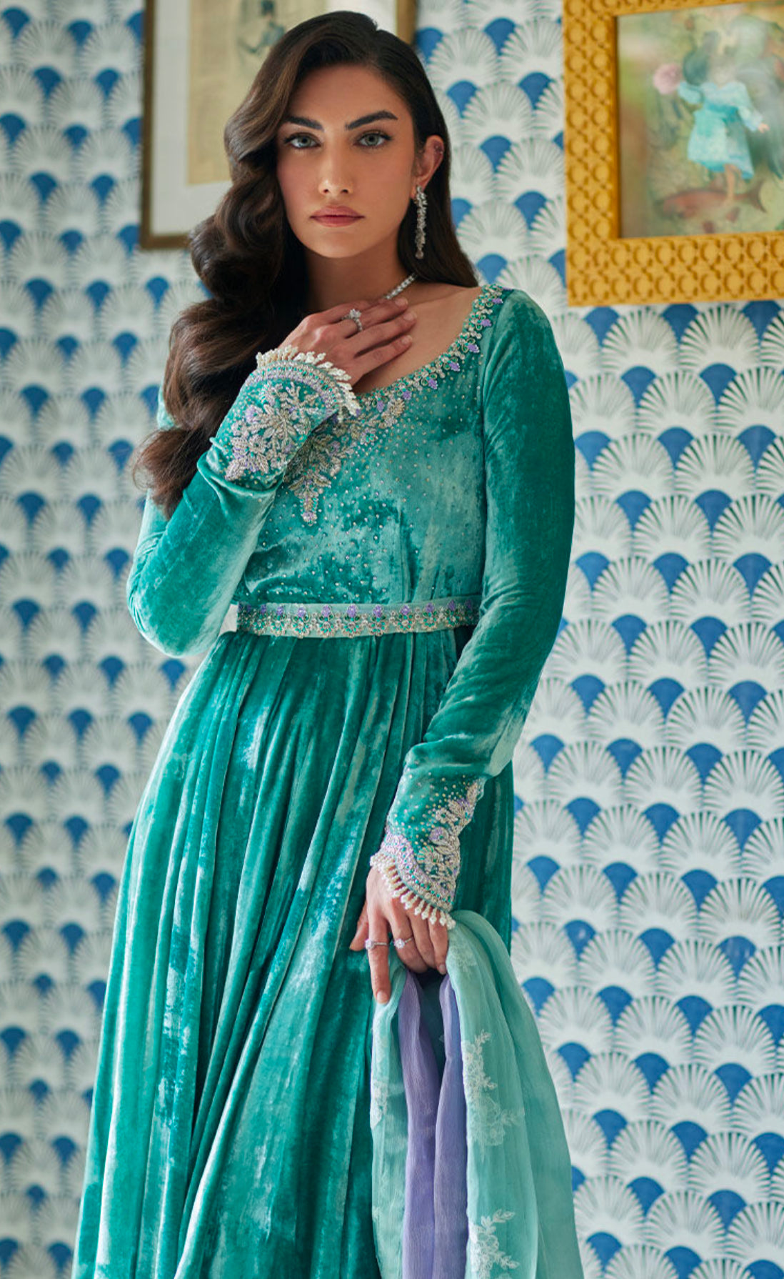NAJA AQUA KALIDAAR AND DUPATTA