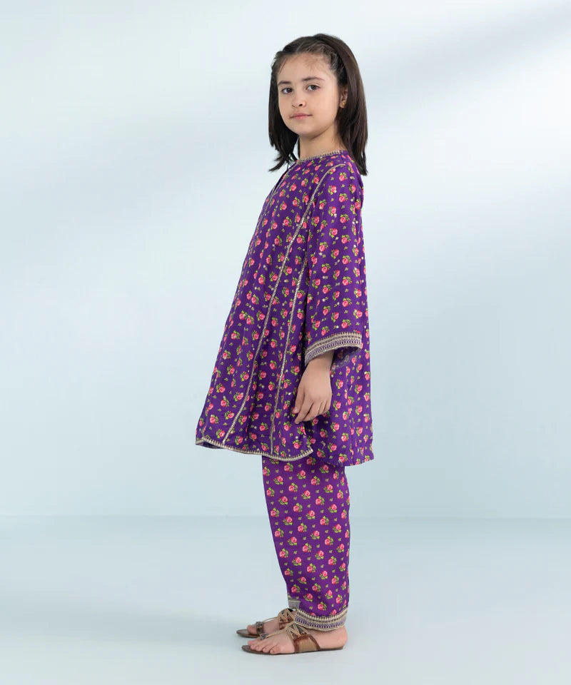 2 PIECE - EMBROIDERED RAW SILK SUIT