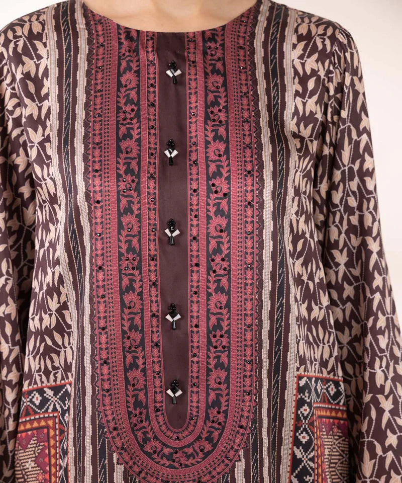 2 PIECE - EMBELLISHED SILK SUIT