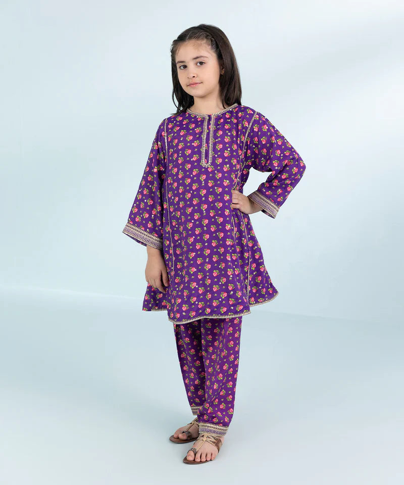 2 PIECE - EMBROIDERED RAW SILK SUIT