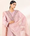 3 PIECE - EMBROIDERED RAW SILK SUIT