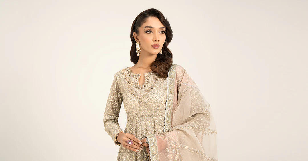3 Piece Embroidered Organza Suit | SF-W24-07
