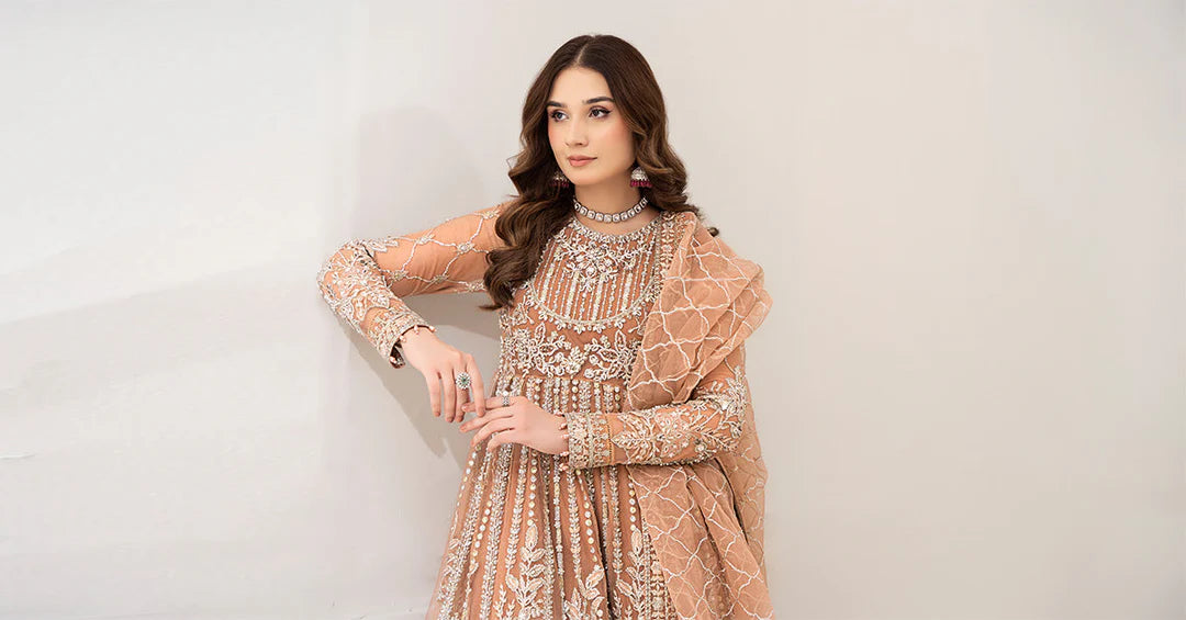 3 Piece Embroidered Net Suit | BDS-2804