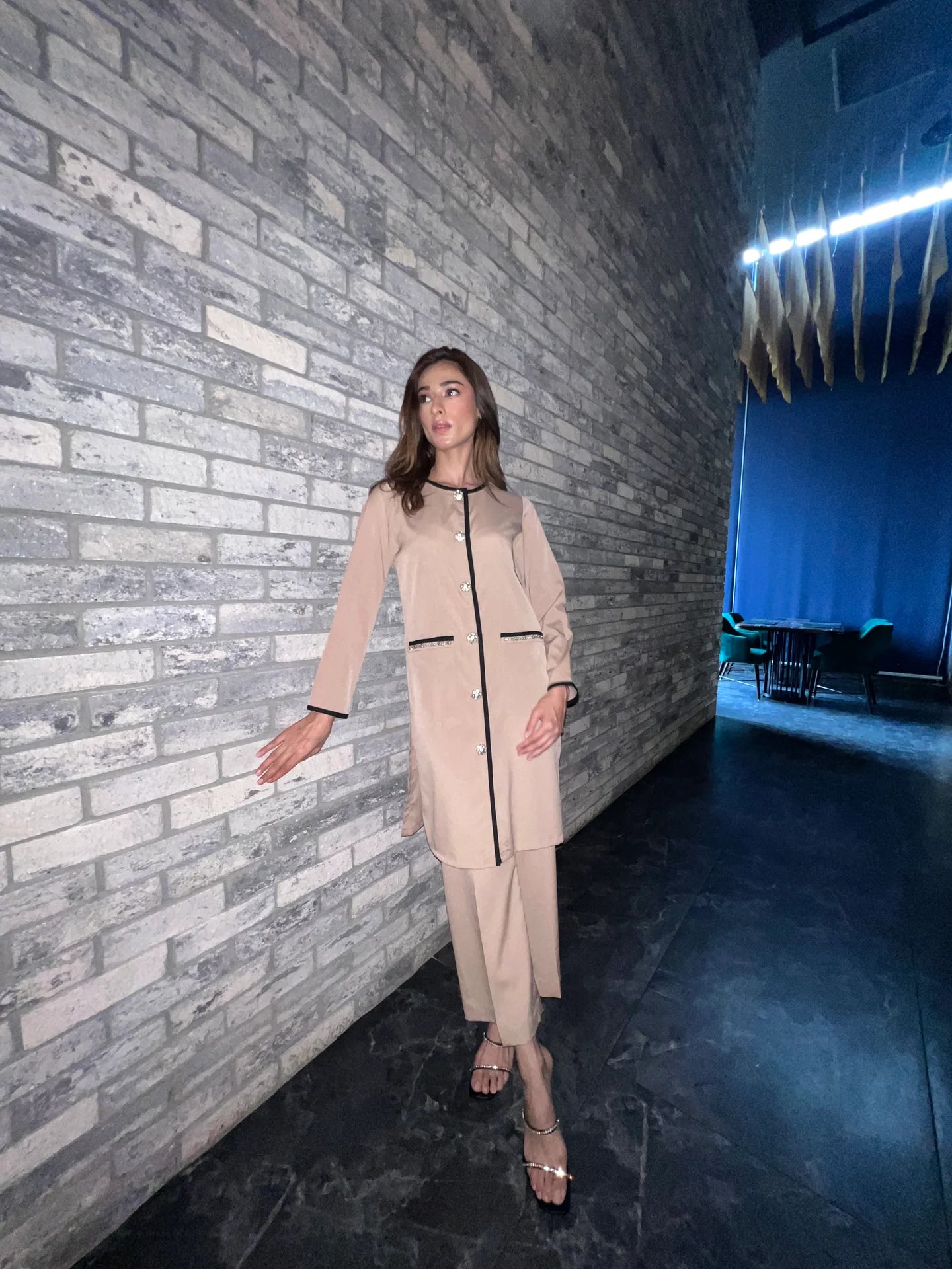 BEIGE BOUCLE SET