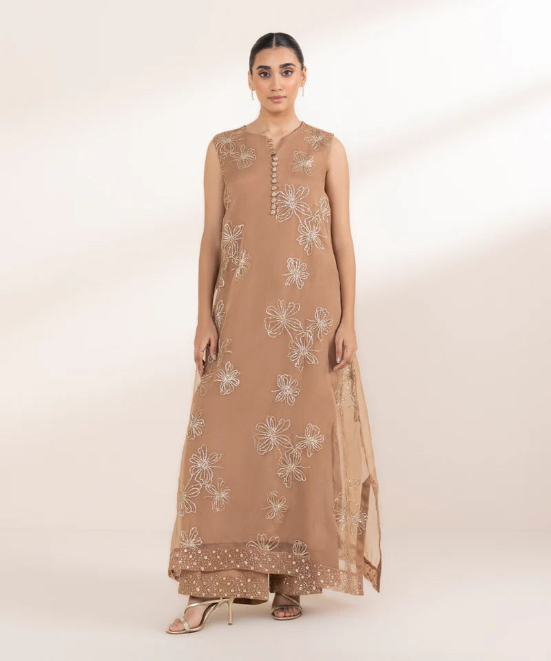 2 PIECE - EMBROIDERED ORGANZA SUIT