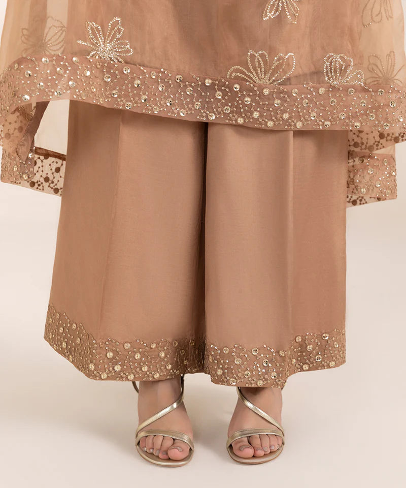 2 PIECE - EMBROIDERED ORGANZA SUIT