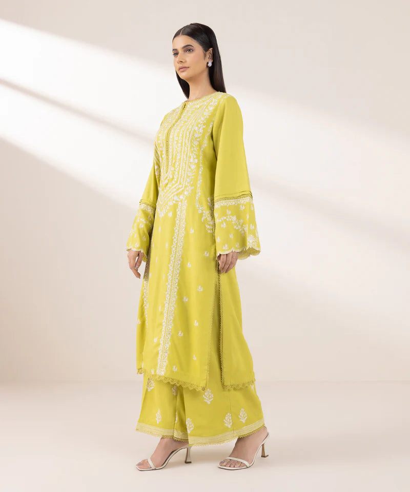 EMBROIDERED RAW SILK SHIRT