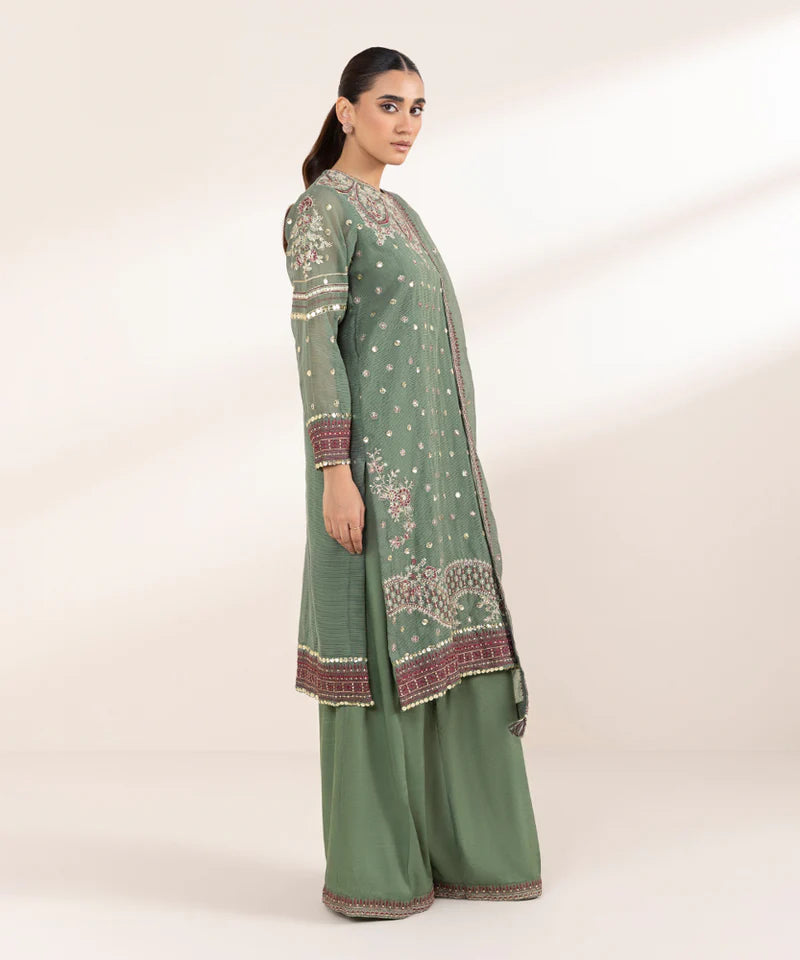 3 PIECE - EMBROIDERED KARANDI SUIT