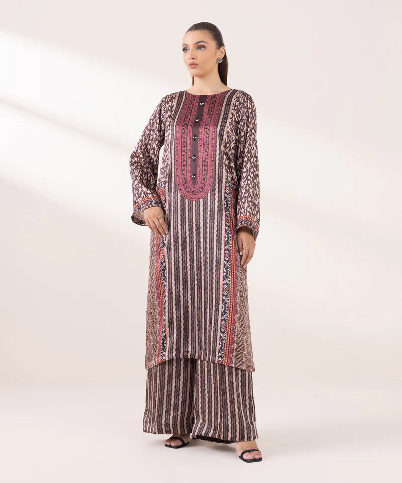 2 PIECE - EMBELLISHED SILK SUIT