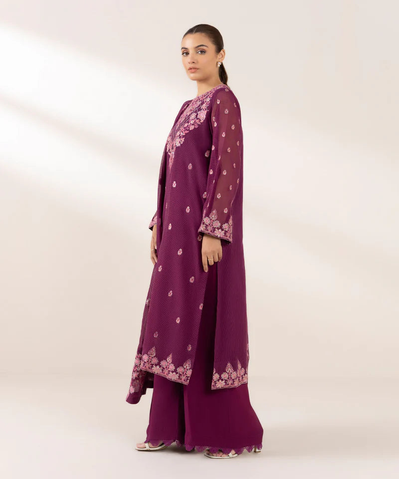 3 PIECE - EMBROIDERED KARANDI SUIT