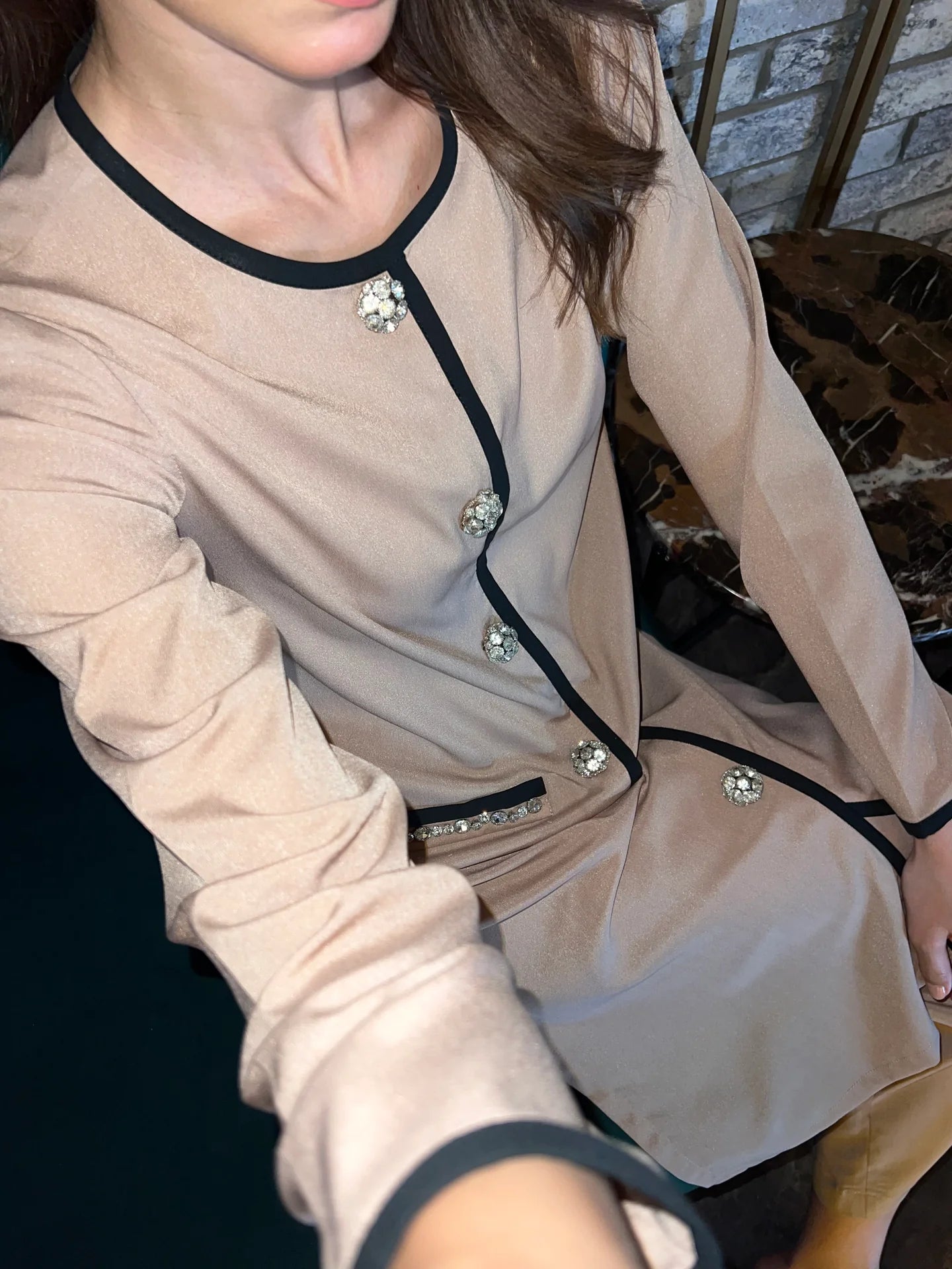 BEIGE BOUCLE SET