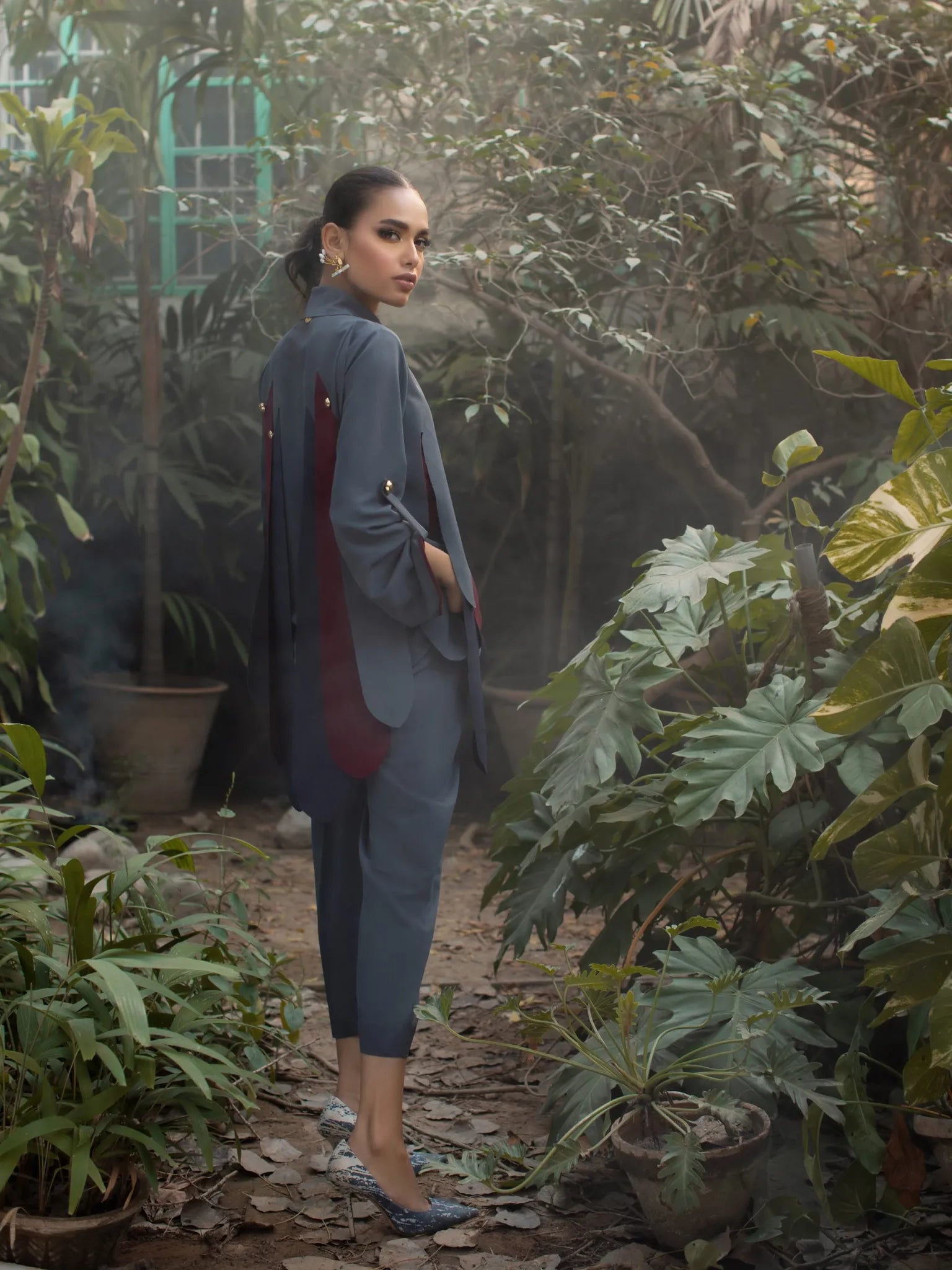 AMELIA - GREY MAROON & NAVY