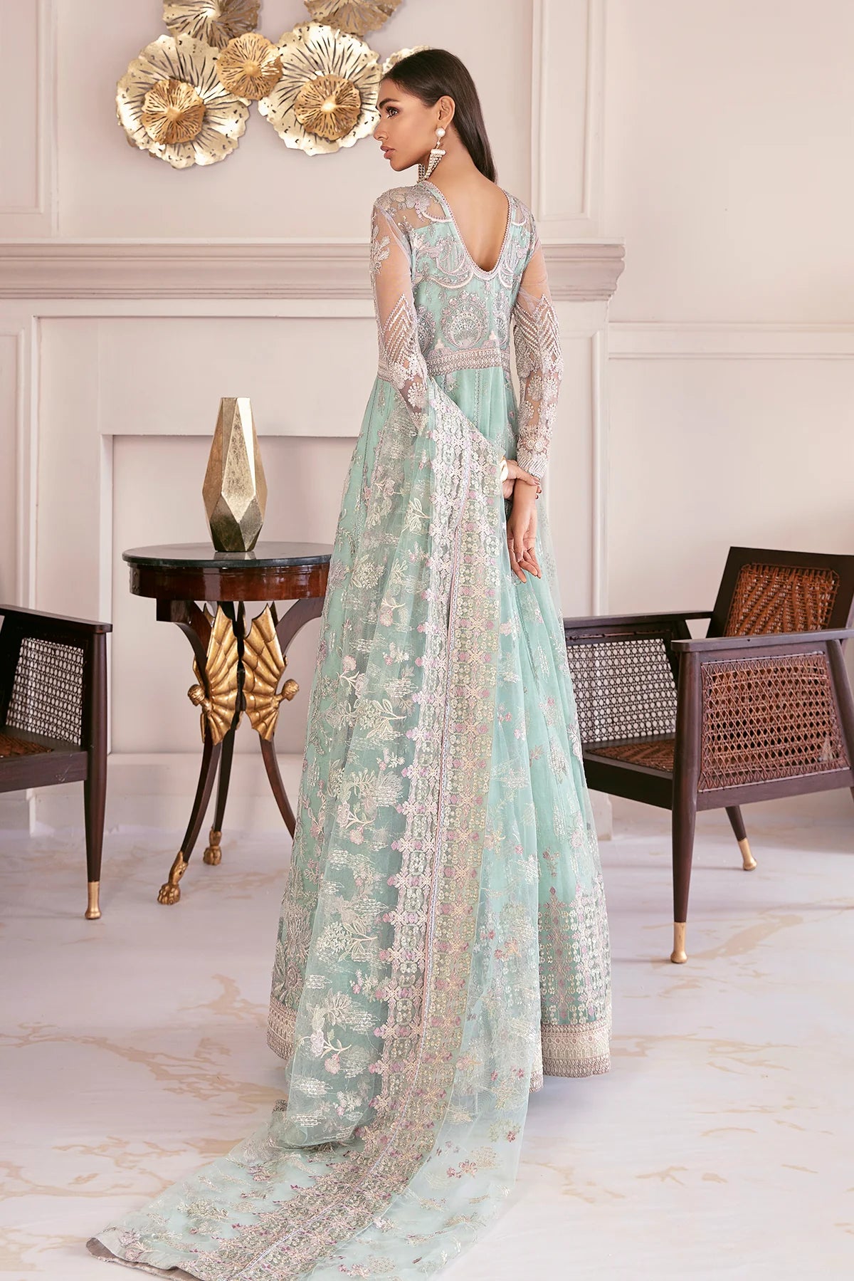 EMBROIDERED NET CH08-10 UNSTITCHED