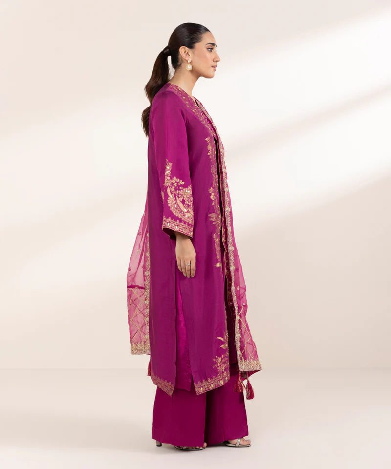 3 PIECE - EMBELLISHED JACQUARD SUIT
