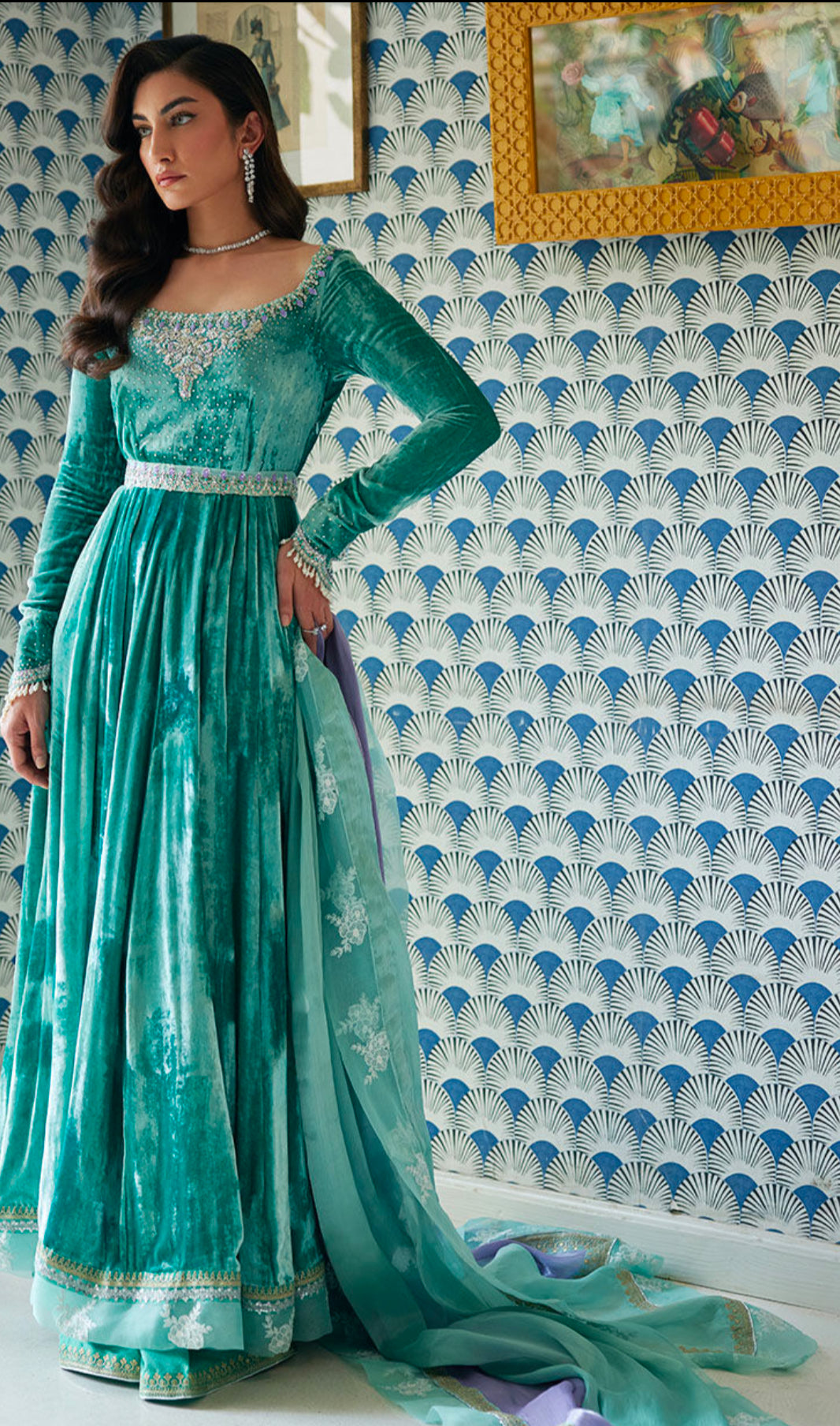 NAJA AQUA KALIDAAR AND DUPATTA