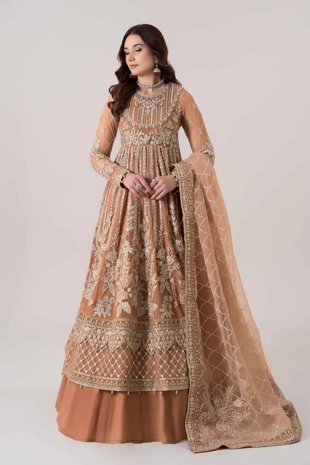 3 Piece Embroidered Net Suit | BDS-2804