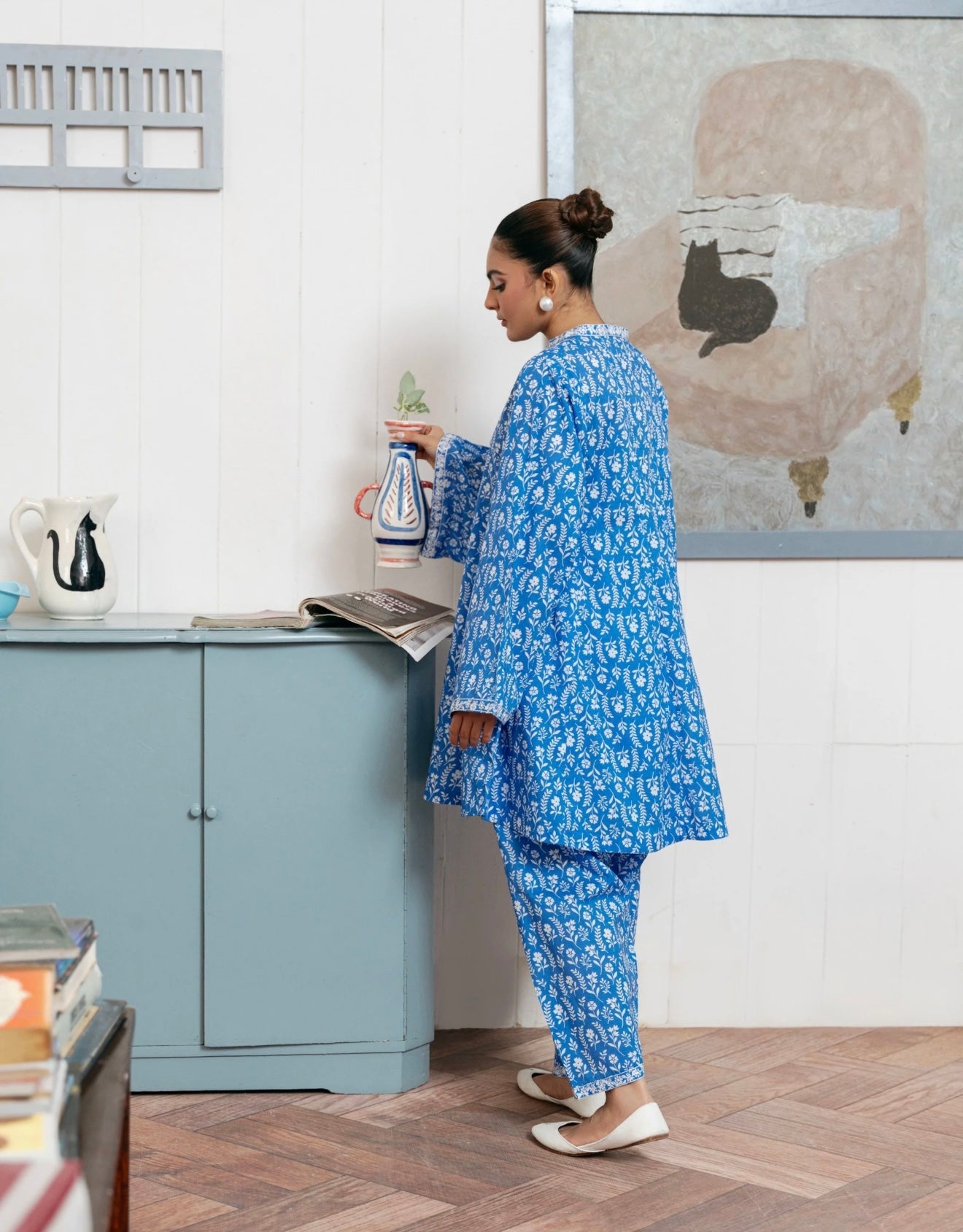 2 Piece - Digital Printed Embroidered Cambric Suit S110399