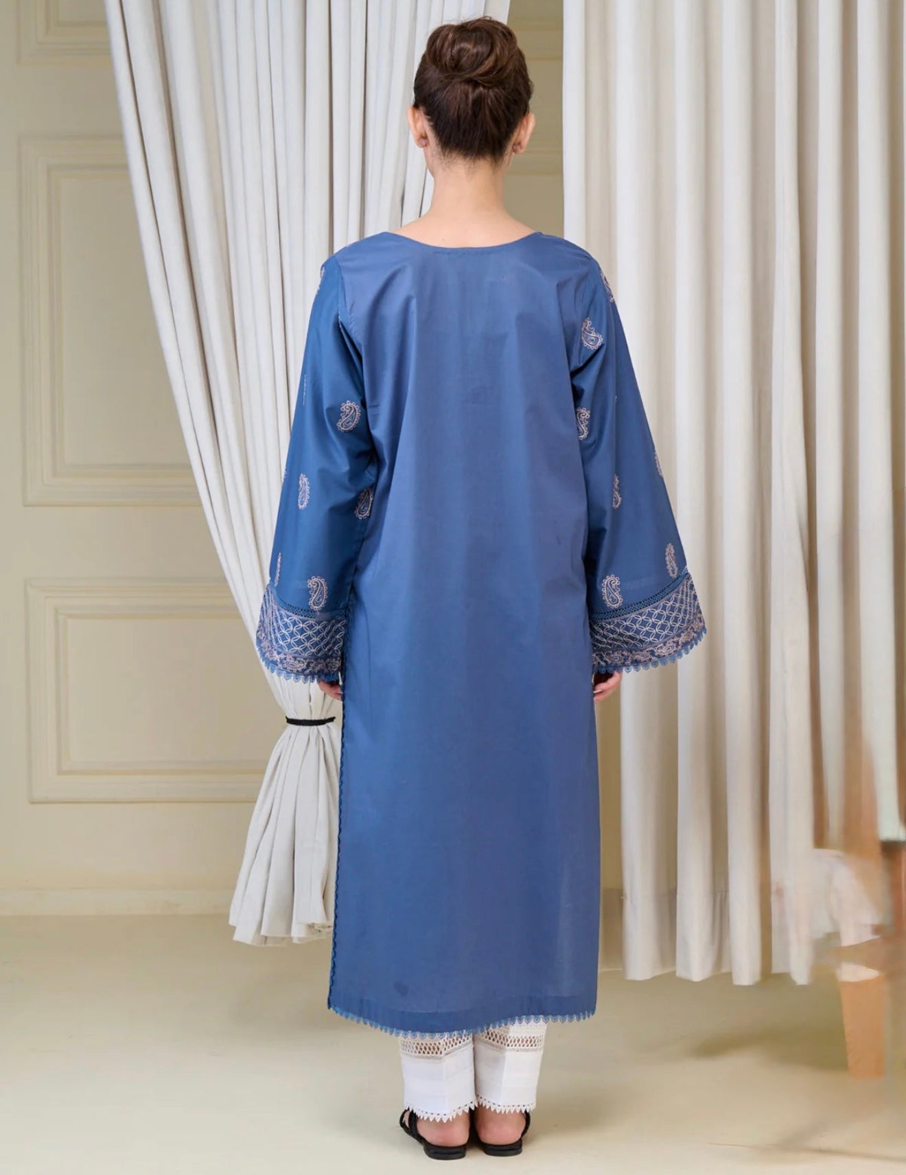 (Unstitched) Pure Embroidered Cambric Shirt KJ-4285